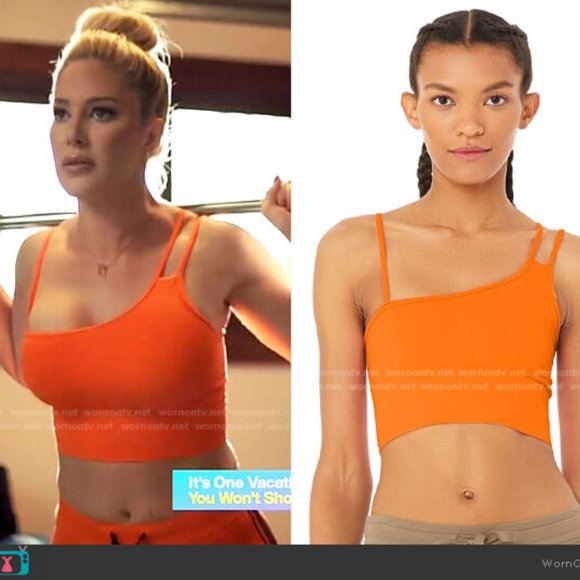 Alo Yoga SMALL Offset Bralette - Tangerine - Picture 2 of 7